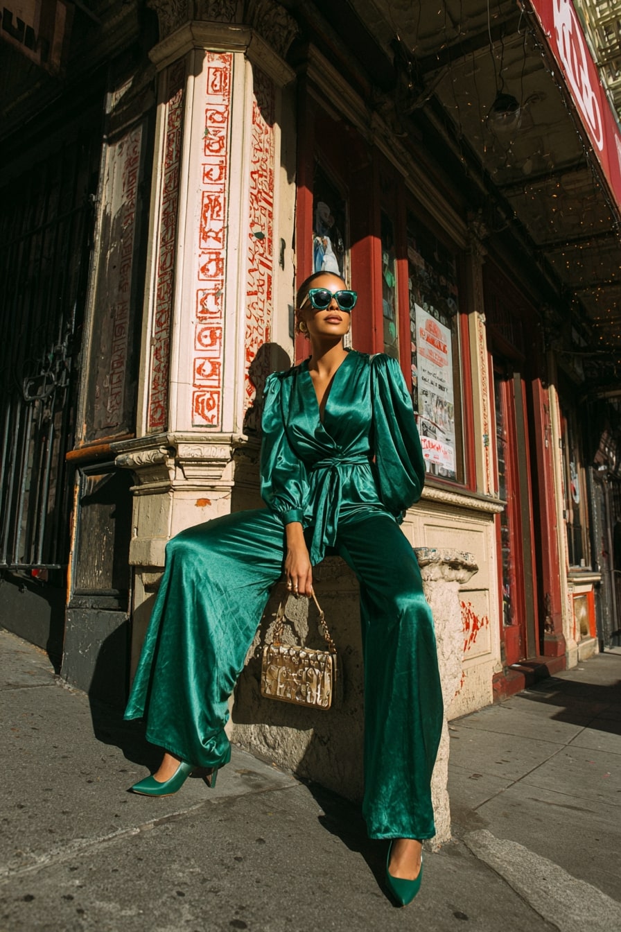 Emerald Satin Power Set