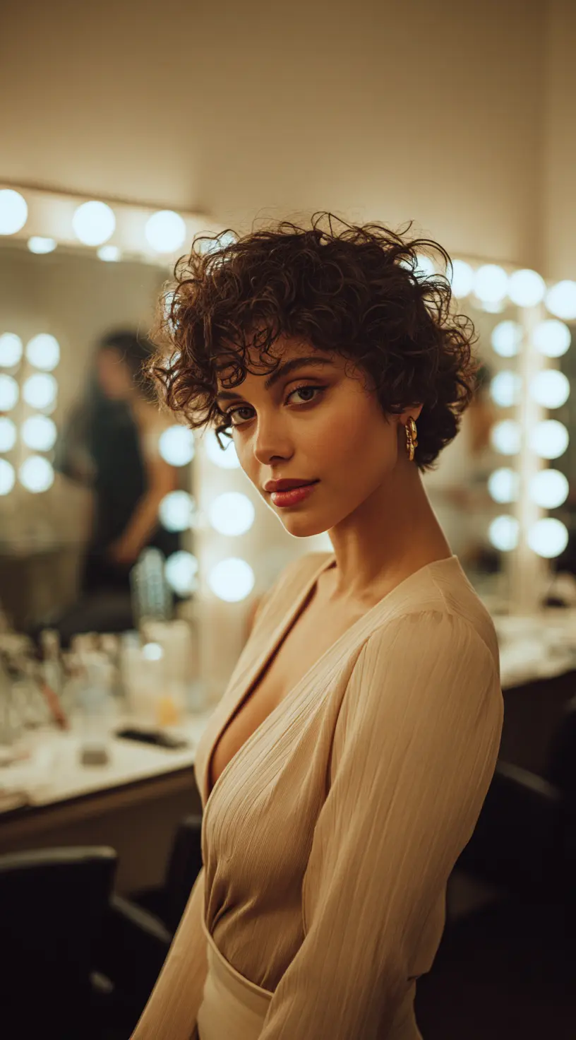 Classic Long French Bob with Natural Curls