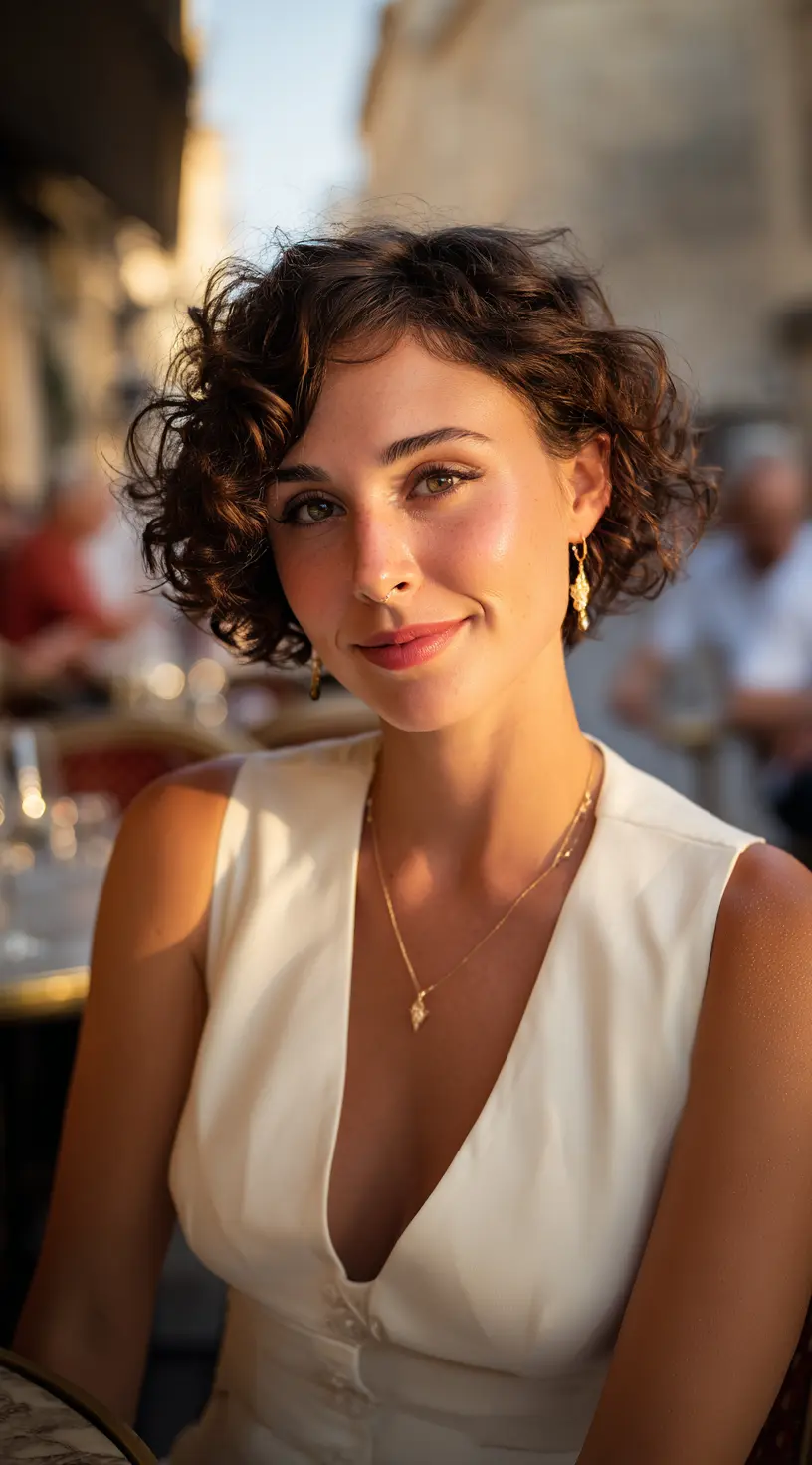 Classic Textured French Bob with Soft Curls