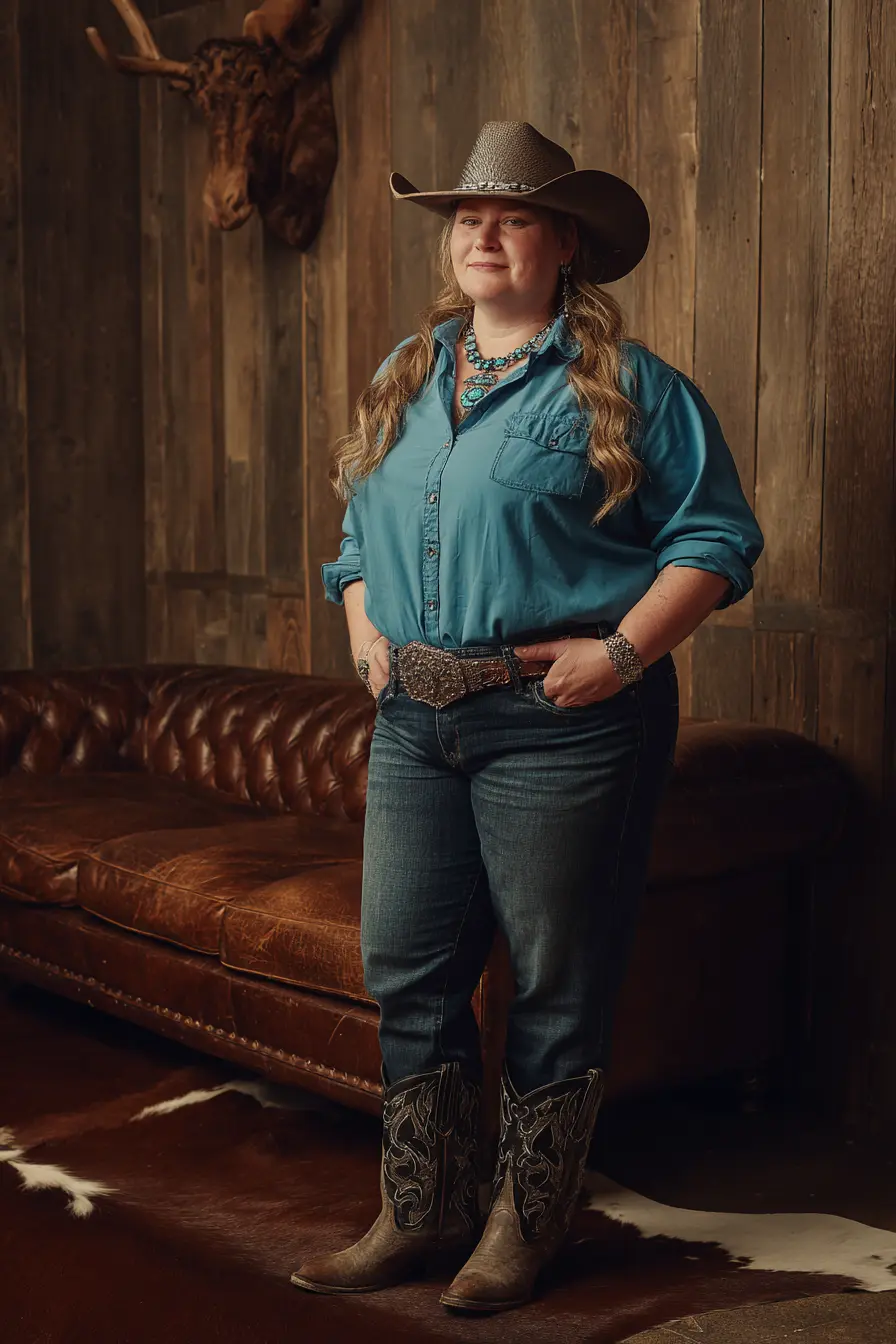 Classic Denim Western Look for Fall