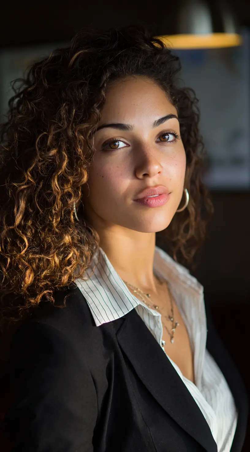 Rich Chocolate Balayage for Tight Curls