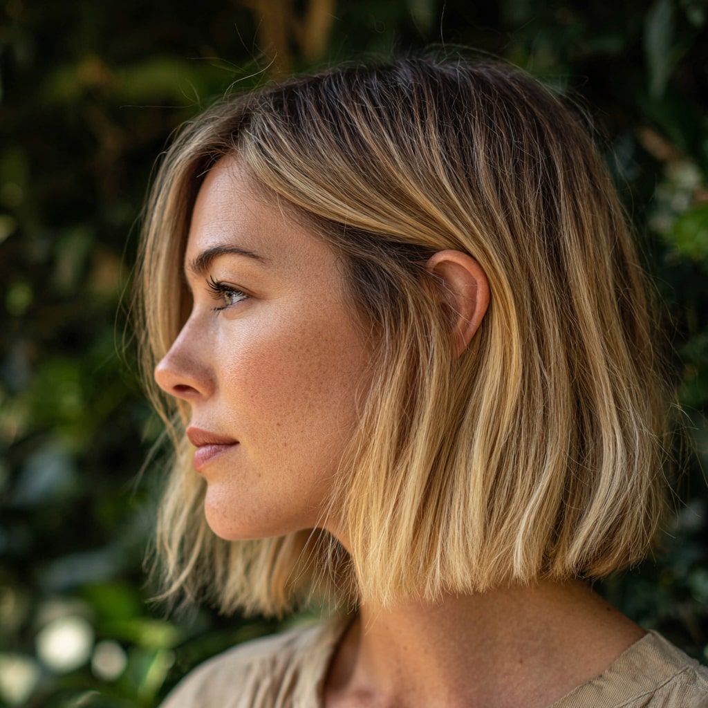 Cool Toned Brunette Highlights Bob