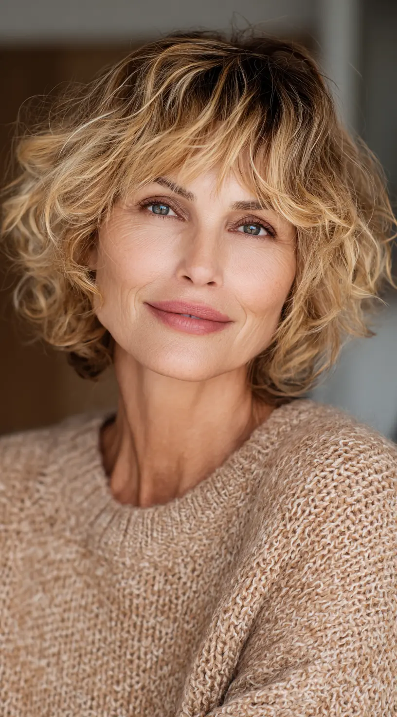 Feathered Layer Curls + Soft Fringe