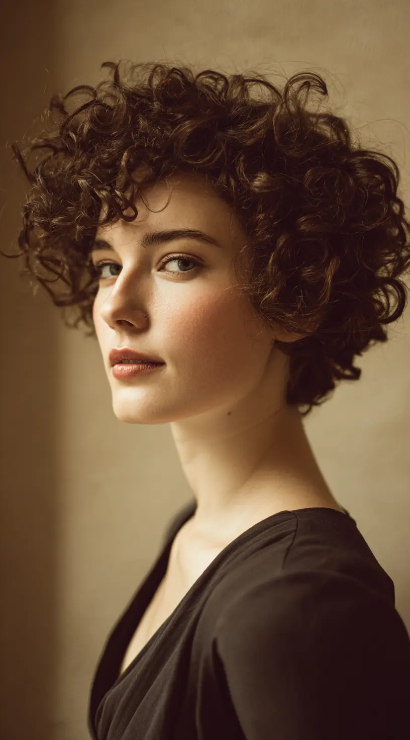Natural Texture Curly French Bob