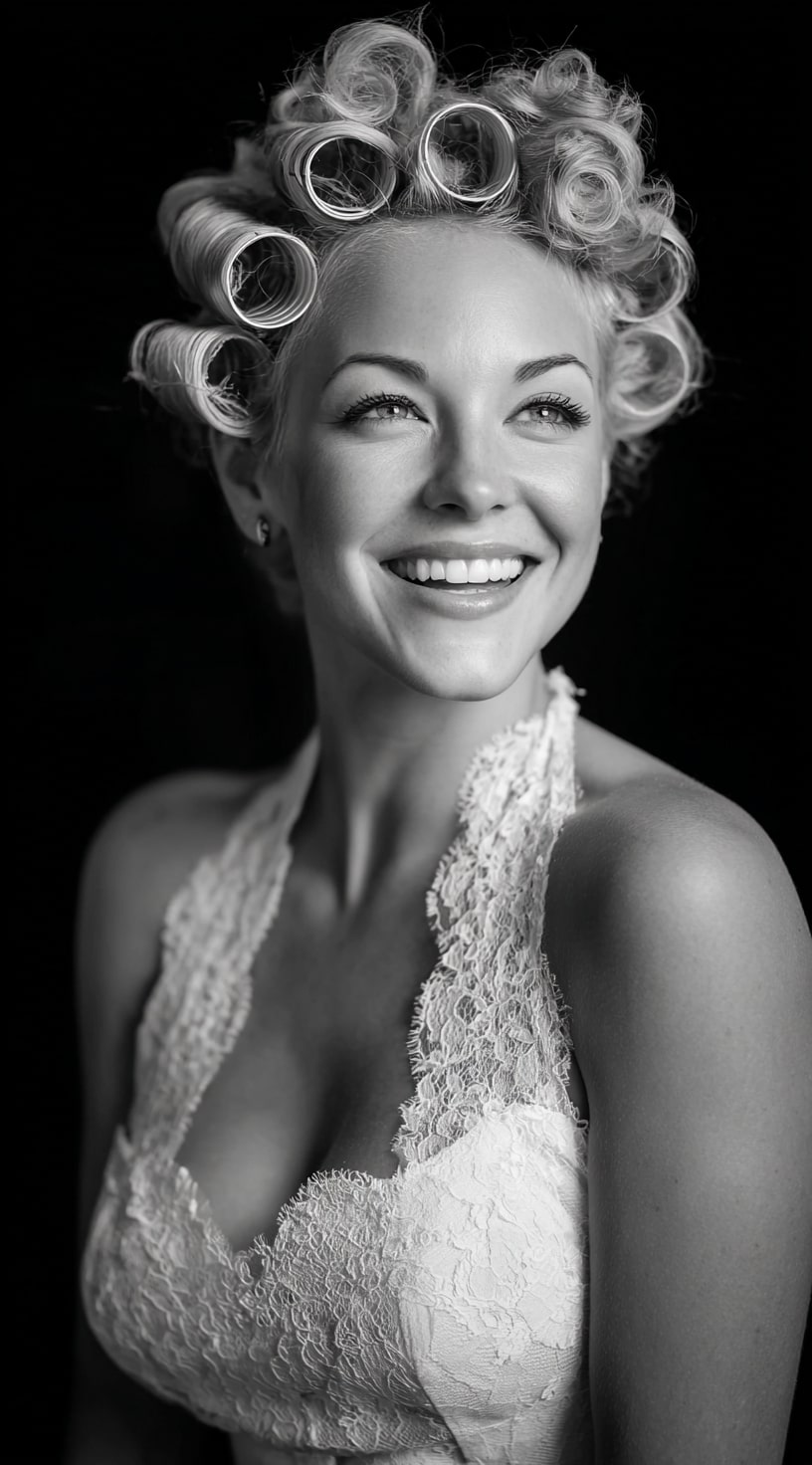 Pin Curls with Vintage Glamour