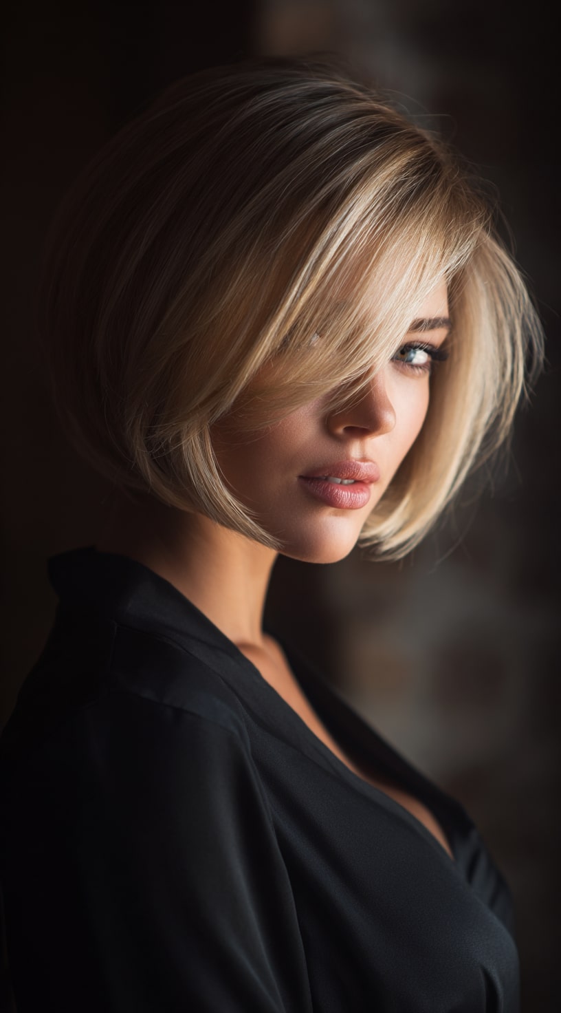 Sophisticated ’90s Blonde Bob Wig with Volume