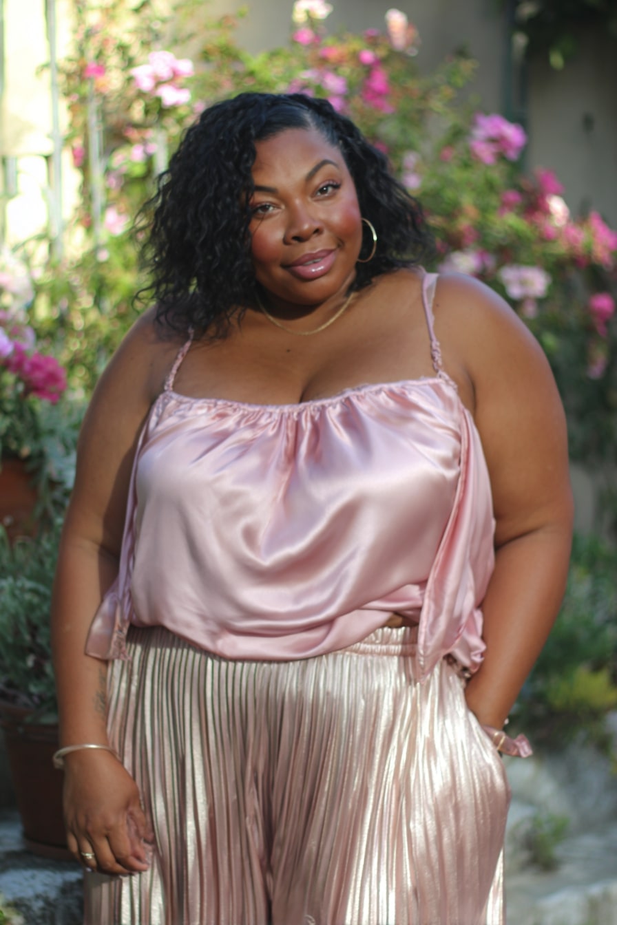 Satin Cami + Pleated Culottes