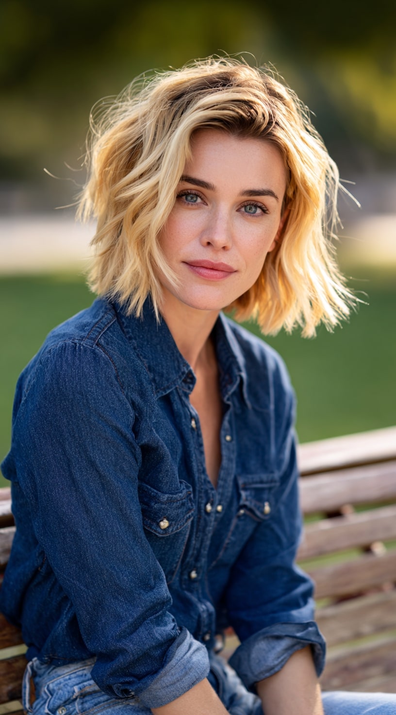 Tousled Casual Inverted Layered Bob