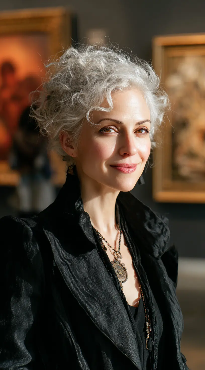 Asymmetrical Curly Style for Effortless Chic