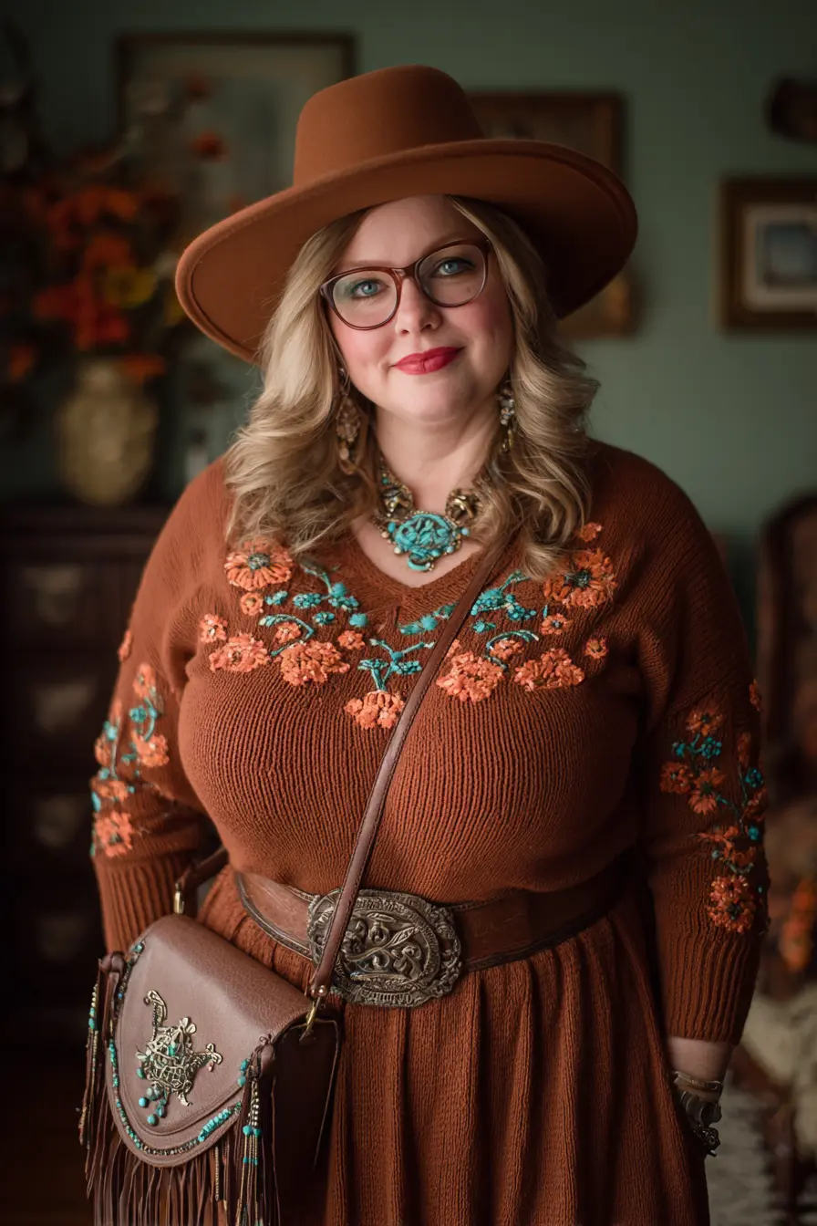 Western Dress with Boots Outfit for Fall