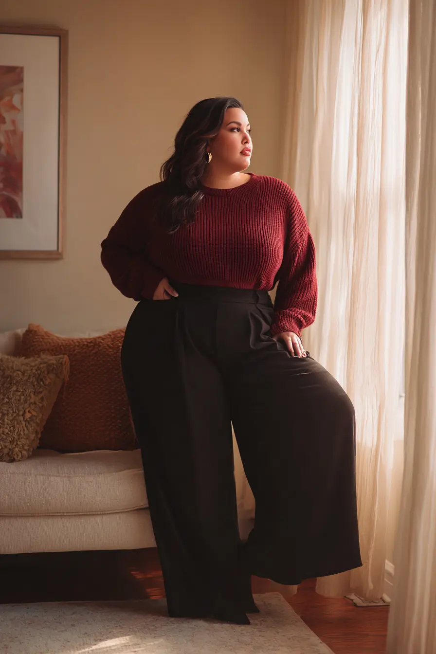 Pullover Sweater with Palazzo Pants