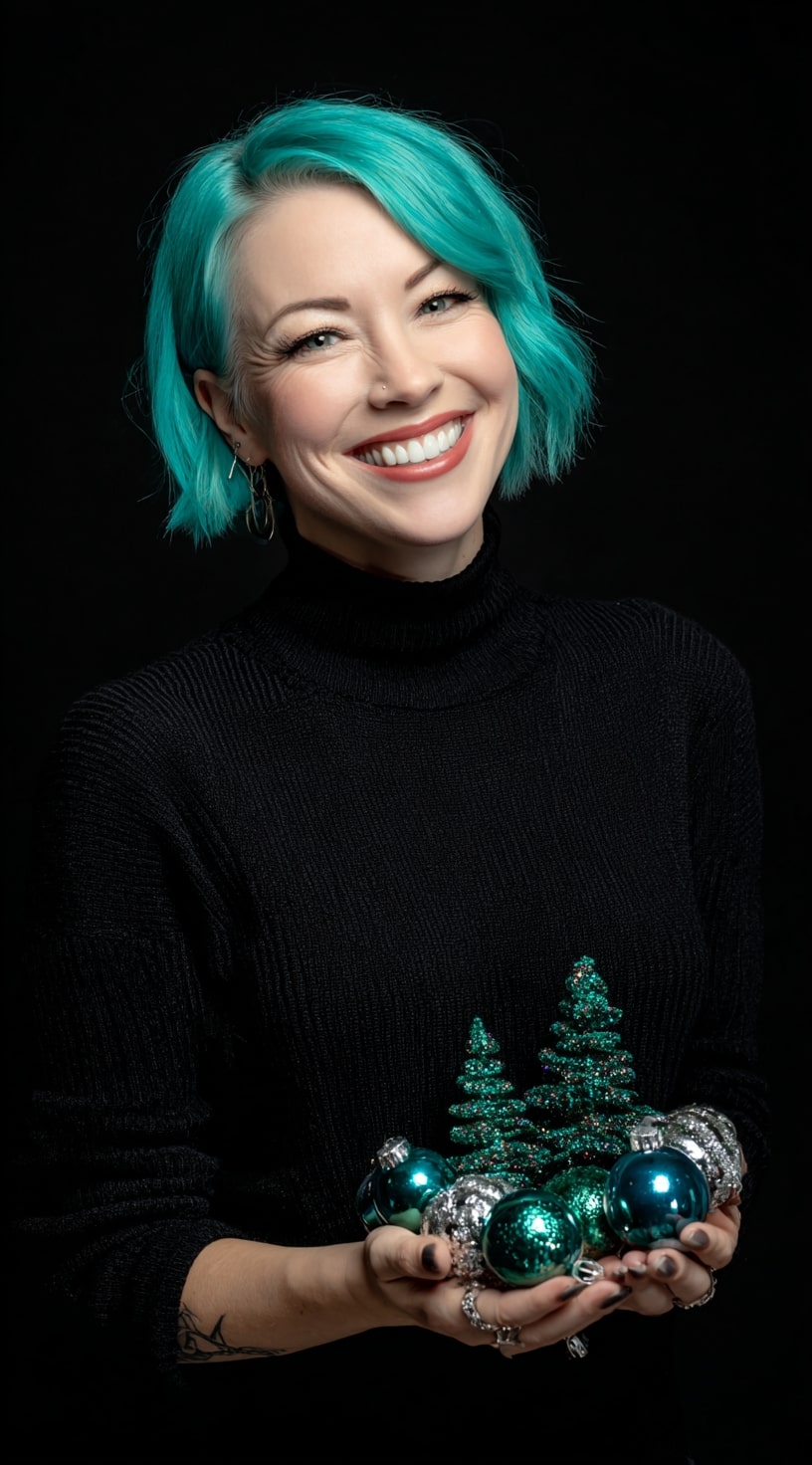 Emerald Green Shoulder-Length Wig Festive Bold