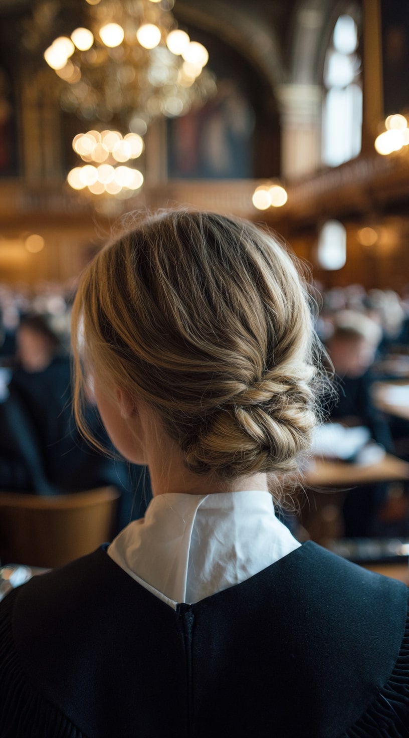 Sleek Inverted French Braid Bun