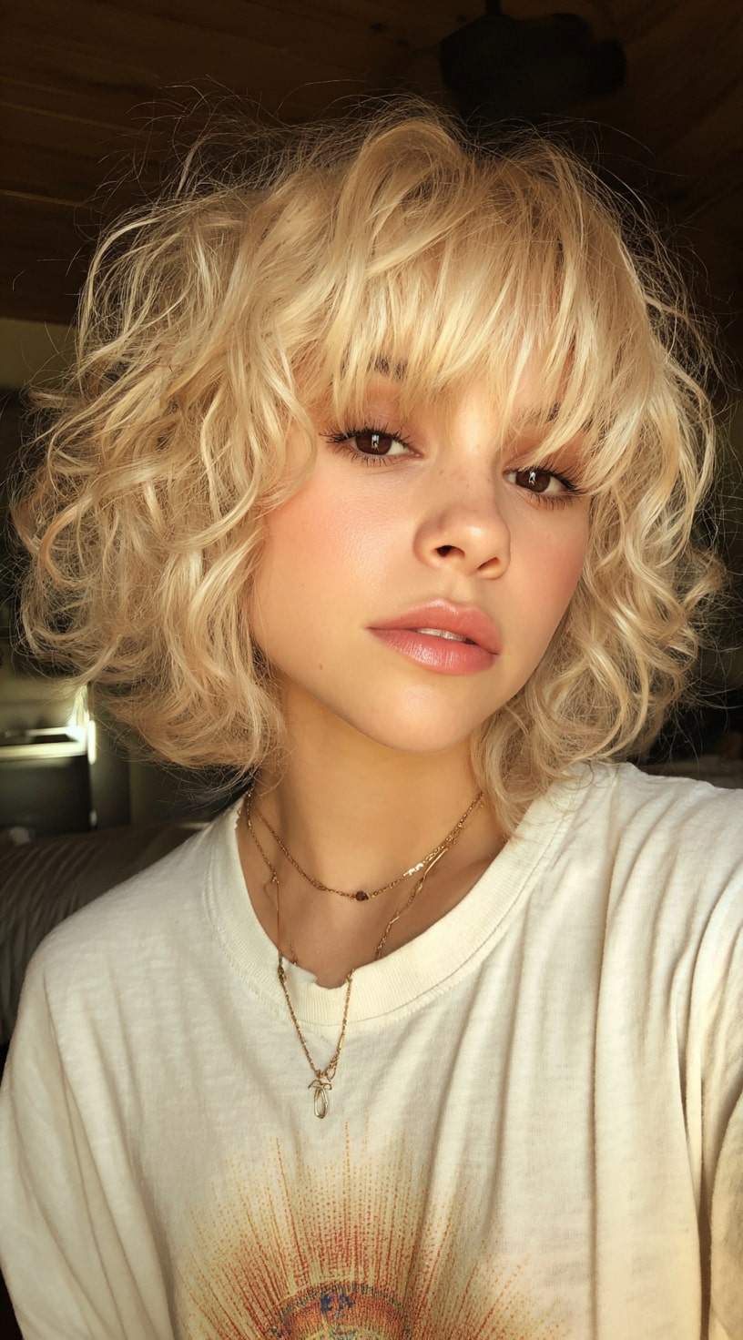 Piecy Blonde Bob with Texturizing