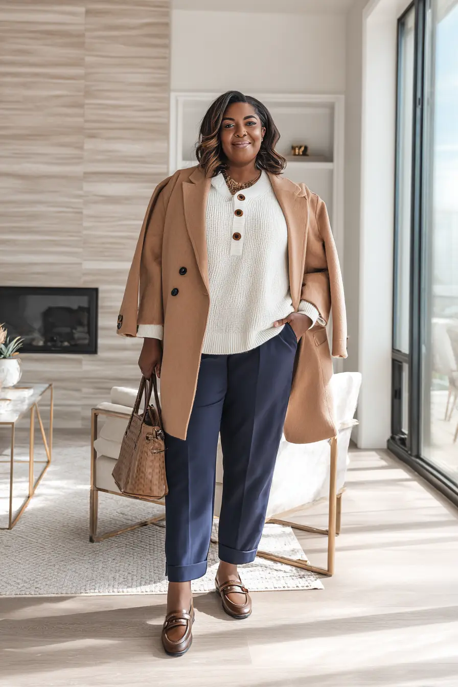 Wool Blend Coat With Classic Winter Layers