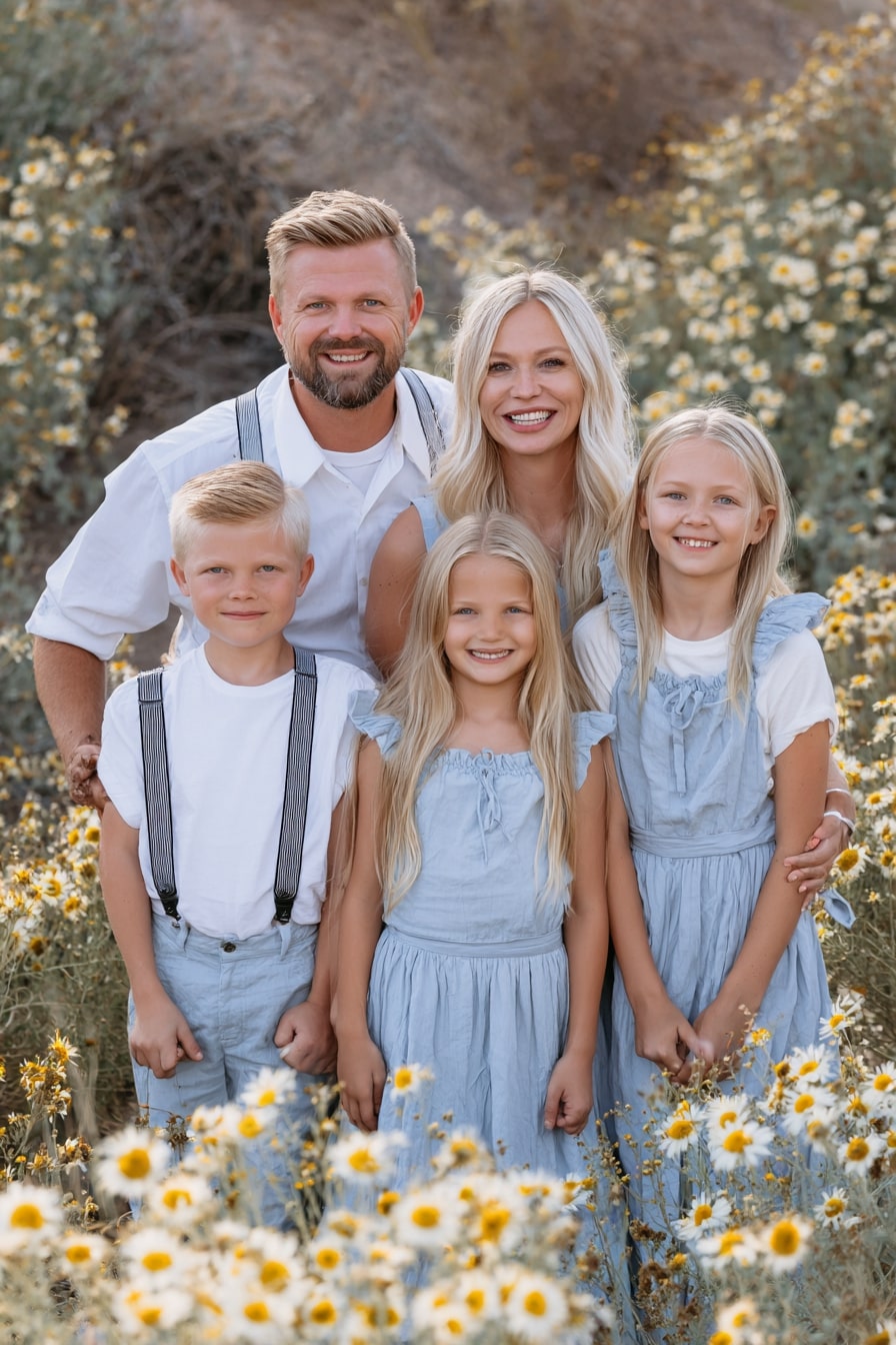 Enchanted Blues in a Daisy Meadow
