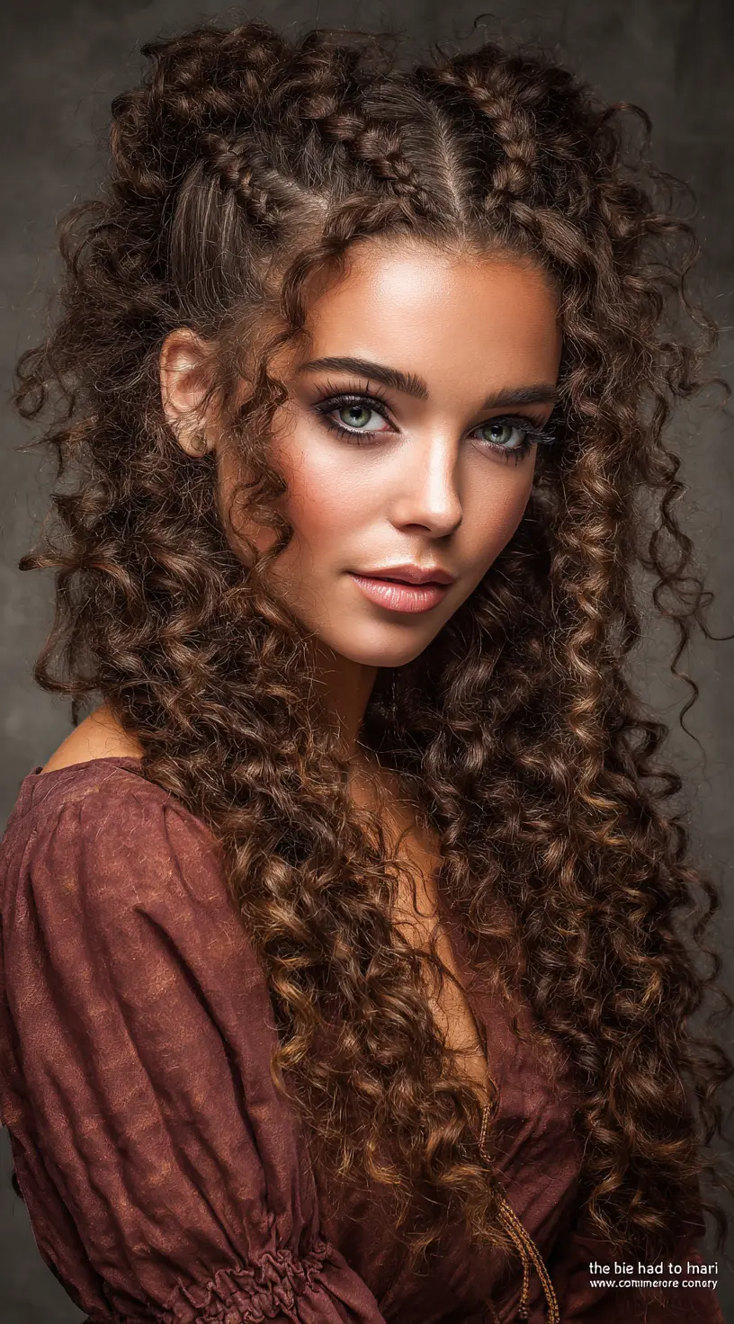 Micro Braids Frame on Curly French Bob