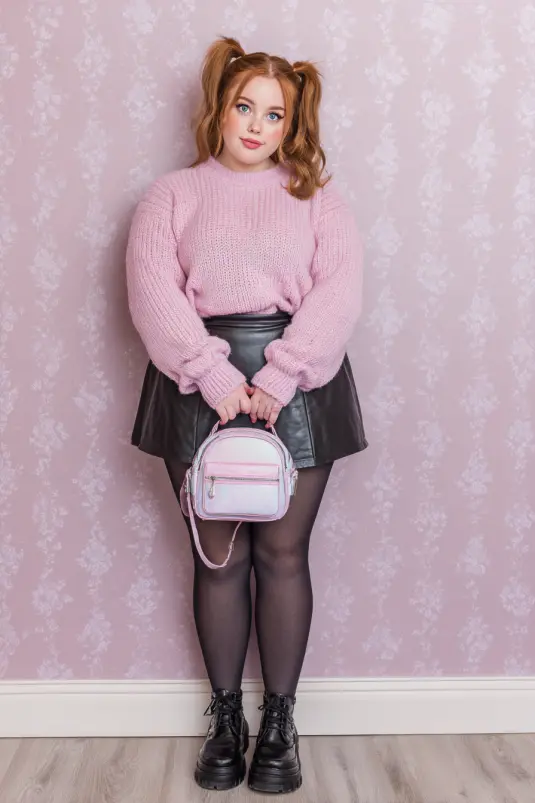 Chenille Sweater and Mini Skirt 90s Sweetness