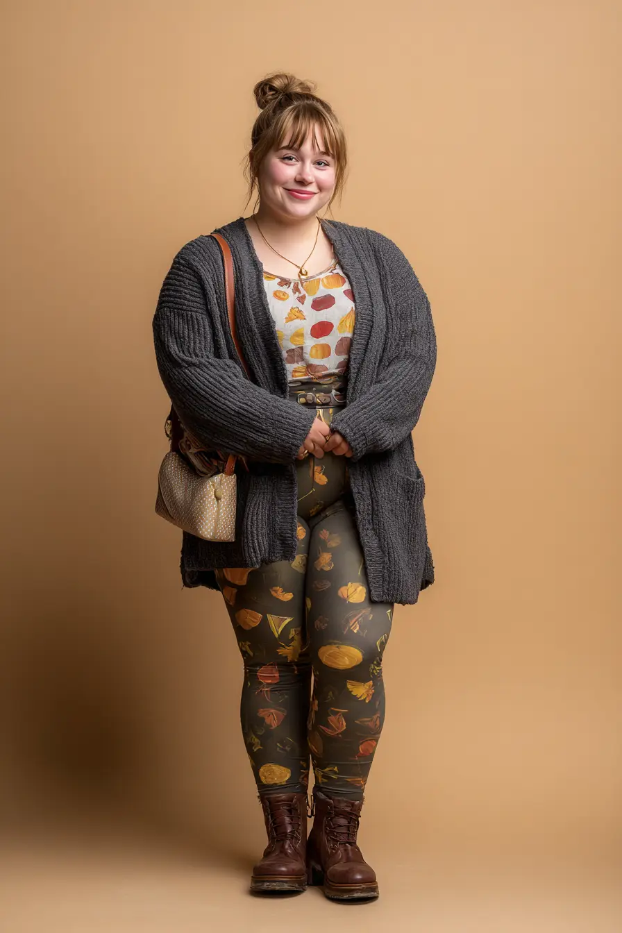 Hooded Cardigan with Graphic Tee