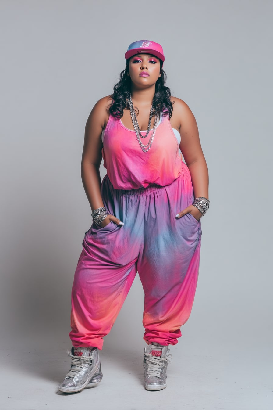 Neon Gradient Jumpsuit + Sporty Streetwear Fit