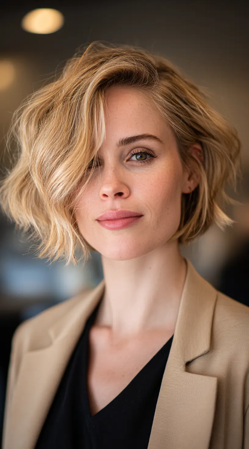 Bronde Curly French Bob