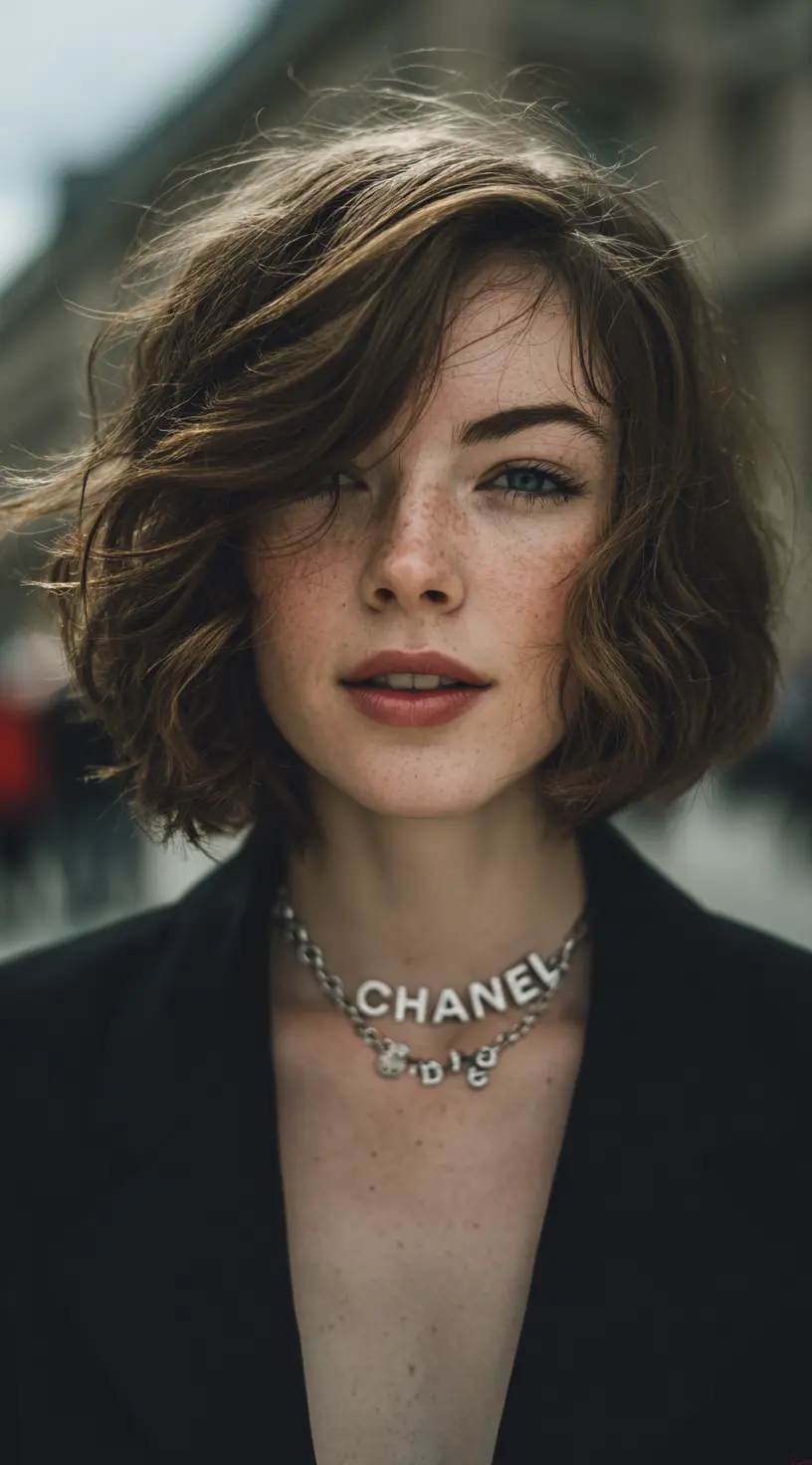 Wavy Long French Bob with Effortless Charm