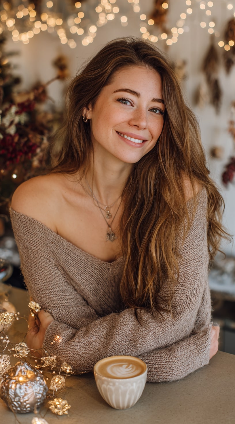 Mocha Brown Long Straight Wig Natural Elegance