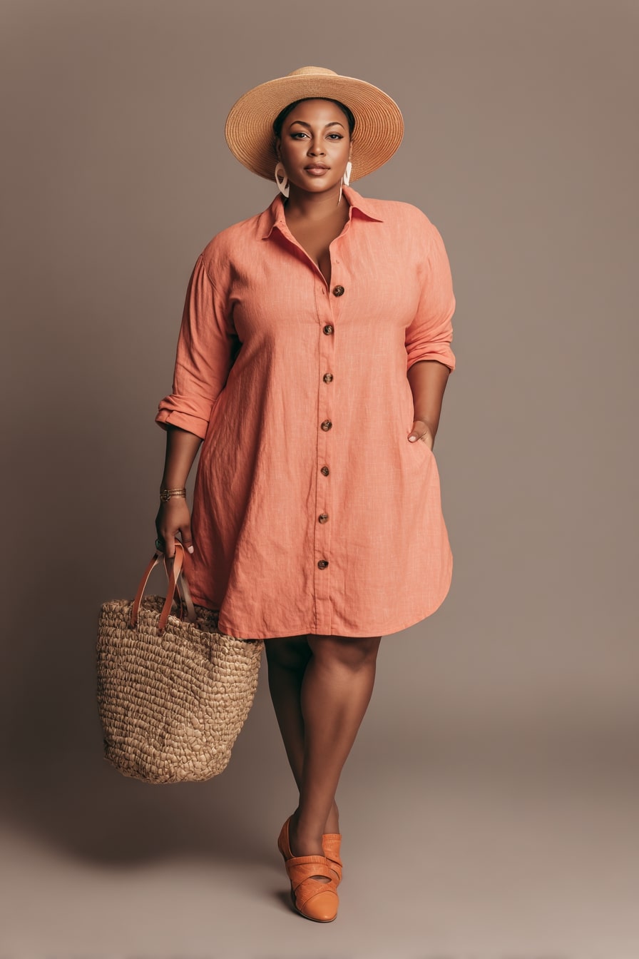 Coral Linen Shirt Dress + Easy Spring Accessories