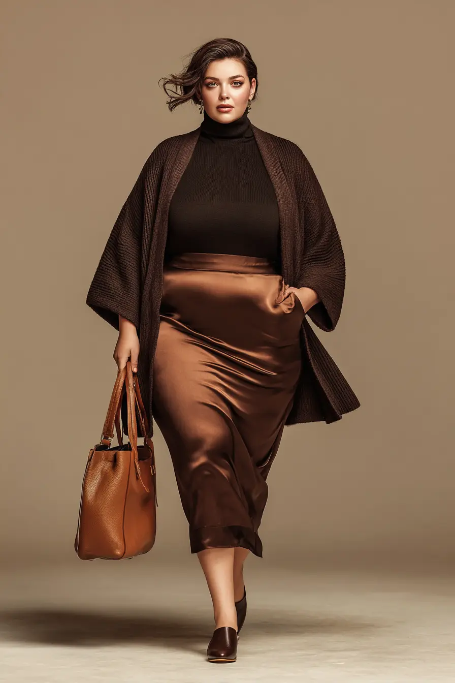 Mock Neck and Slip Skirt 90s Luxe Style