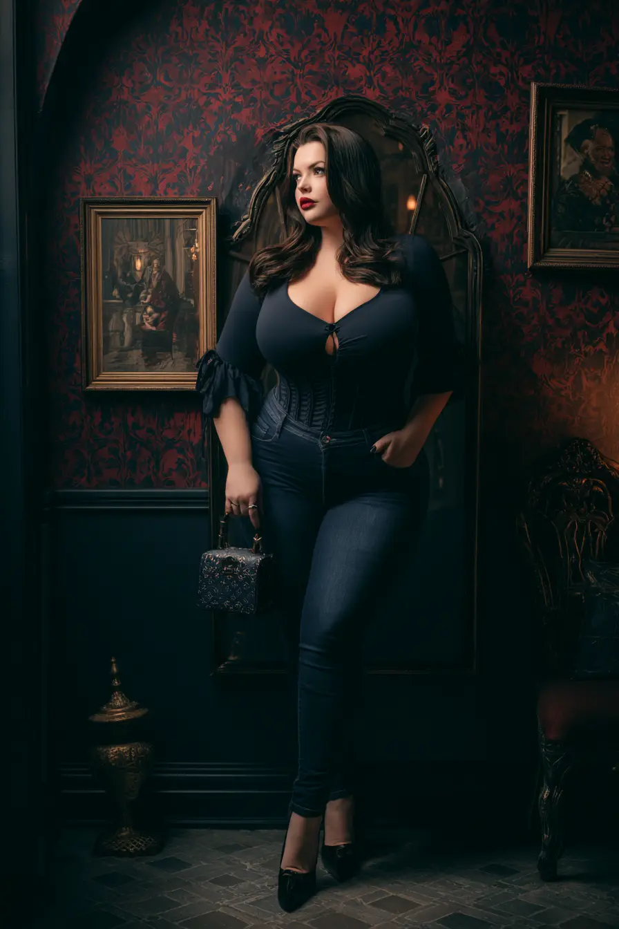 Corset Top with High-Waist Denim Magic