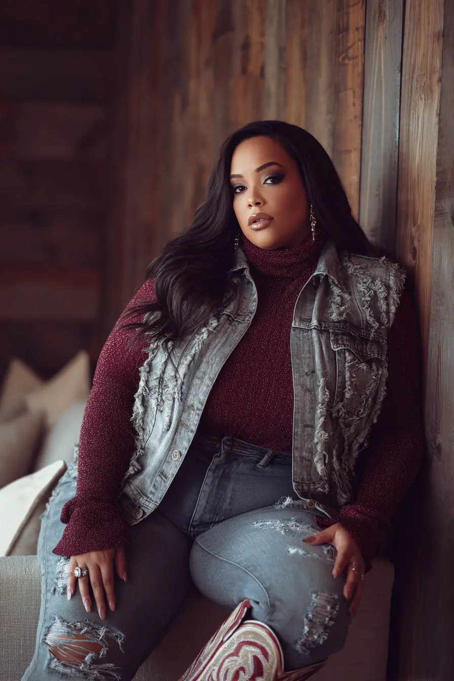 Turtleneck Sweater Western Outfit for Fall