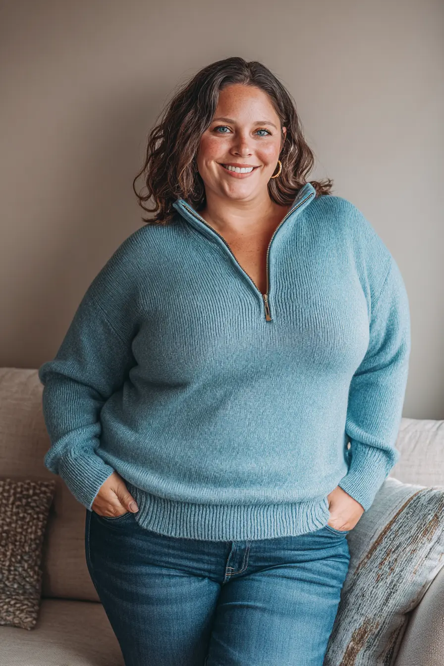 Quarter-Zip Pullover with Jeggings