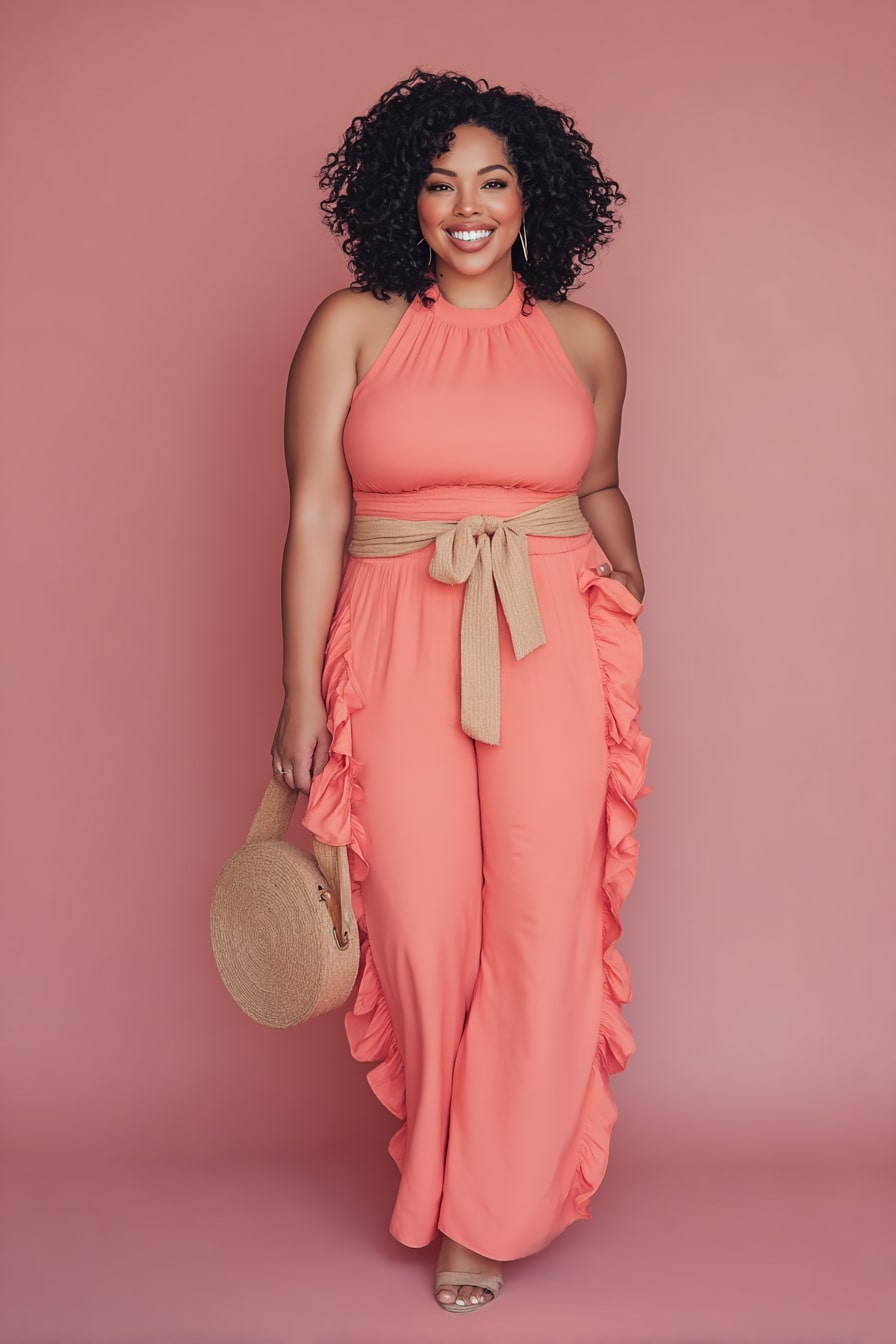 Sophisticated Coral Jumpsuit