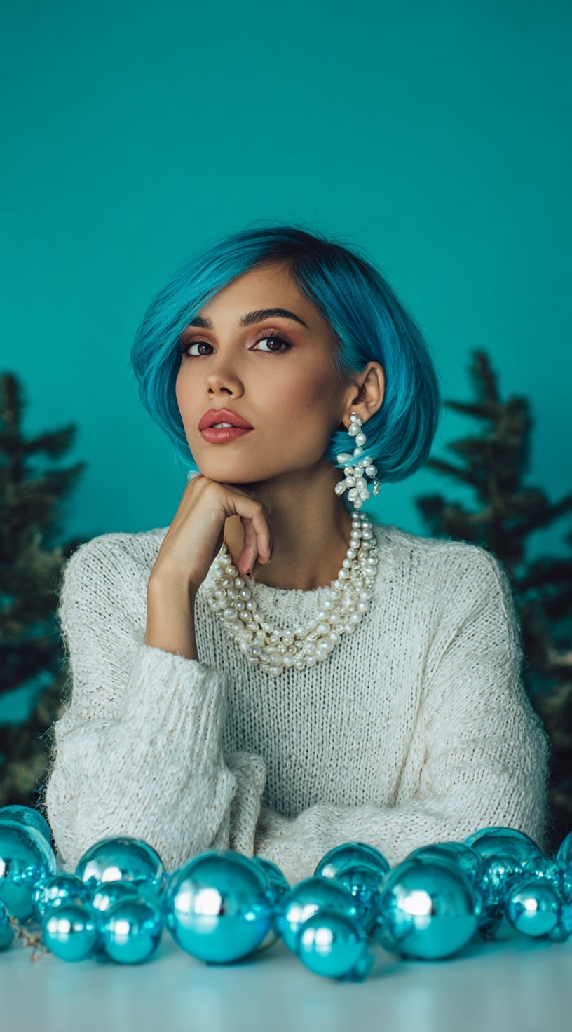Teal Blue Bob Wig Ocean Inspiration