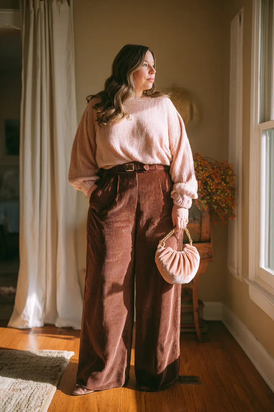 Mohair Sweater With Corduroy Winter Style