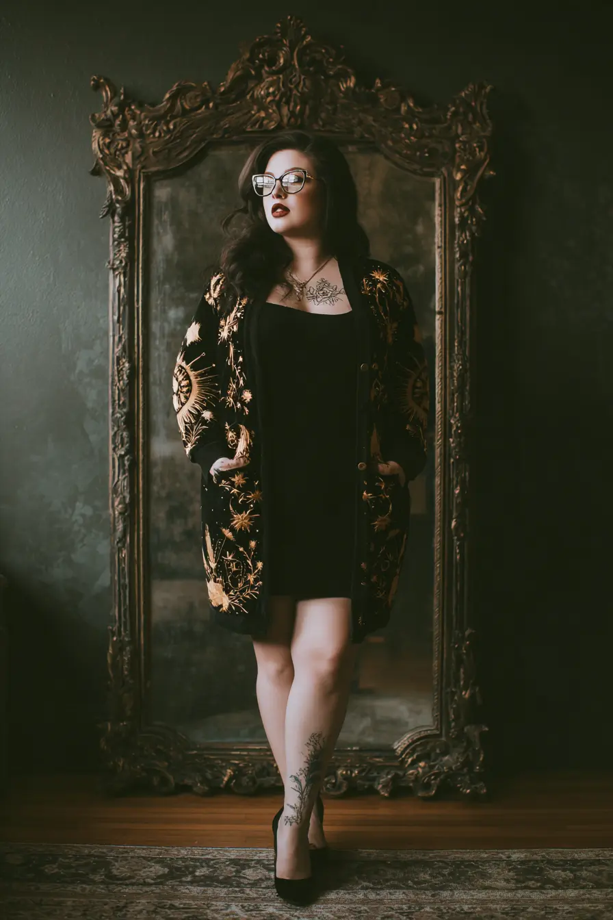 Celestial Cardigan with Bodycon Dress