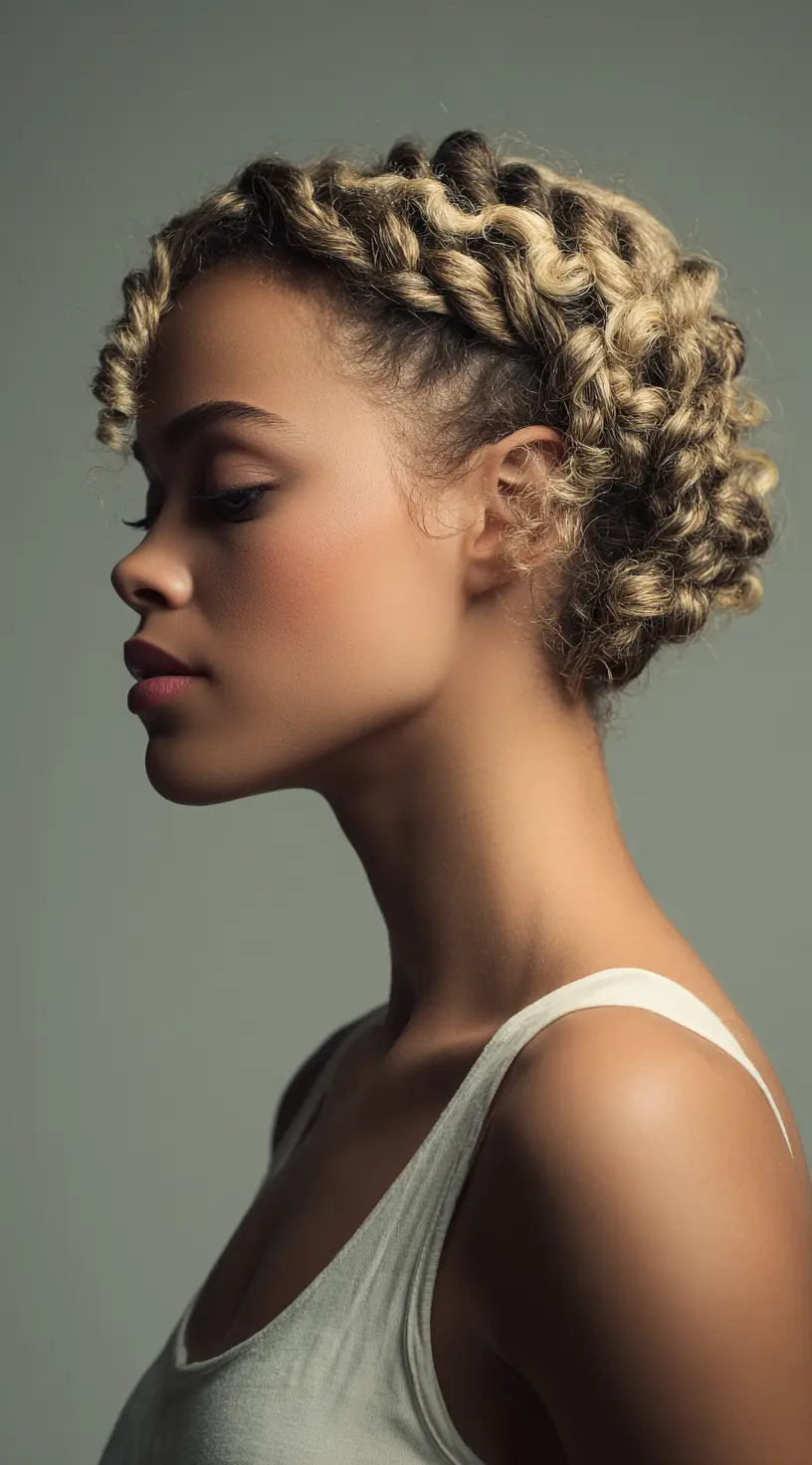 Pull-Through Braid on Curly French Bob