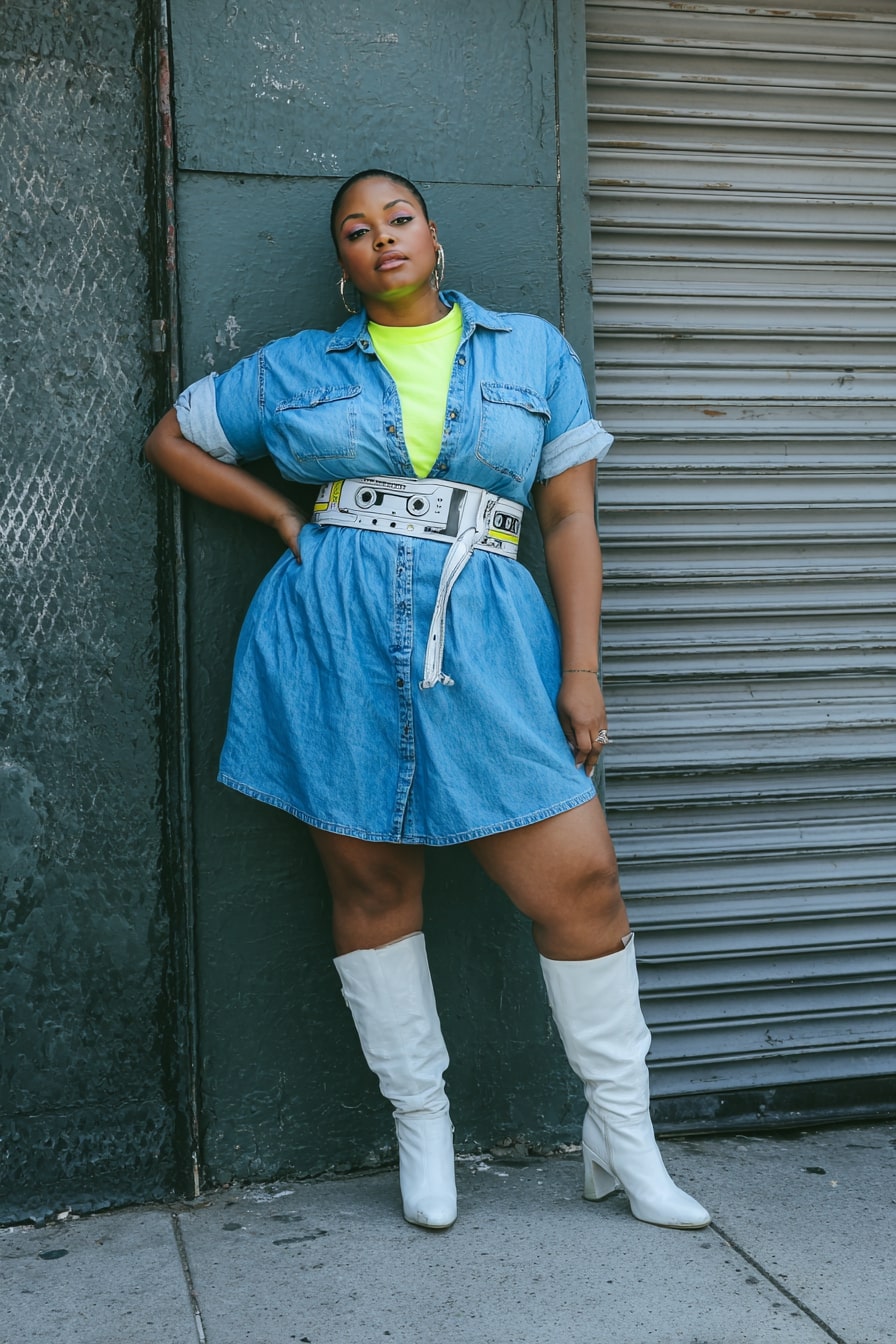 Denim Shirtdress + High-Impact Belt
