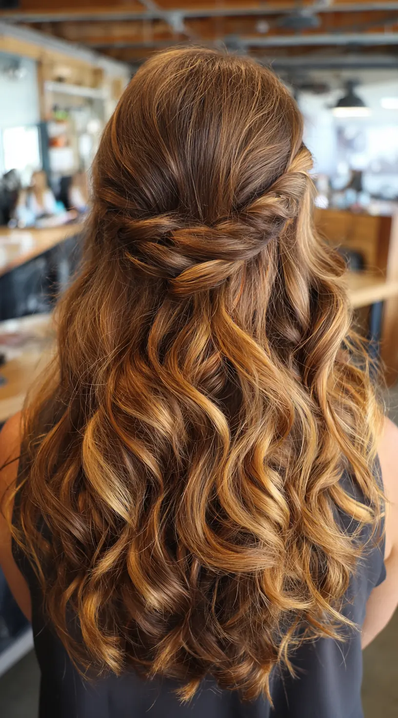 Infinity Braid on Curly French Bob