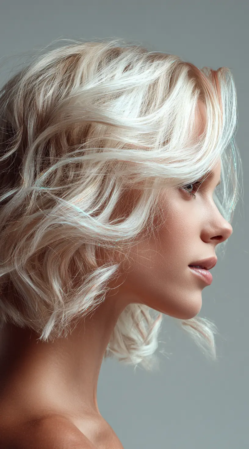 Pearl Blonde Curly French Bob