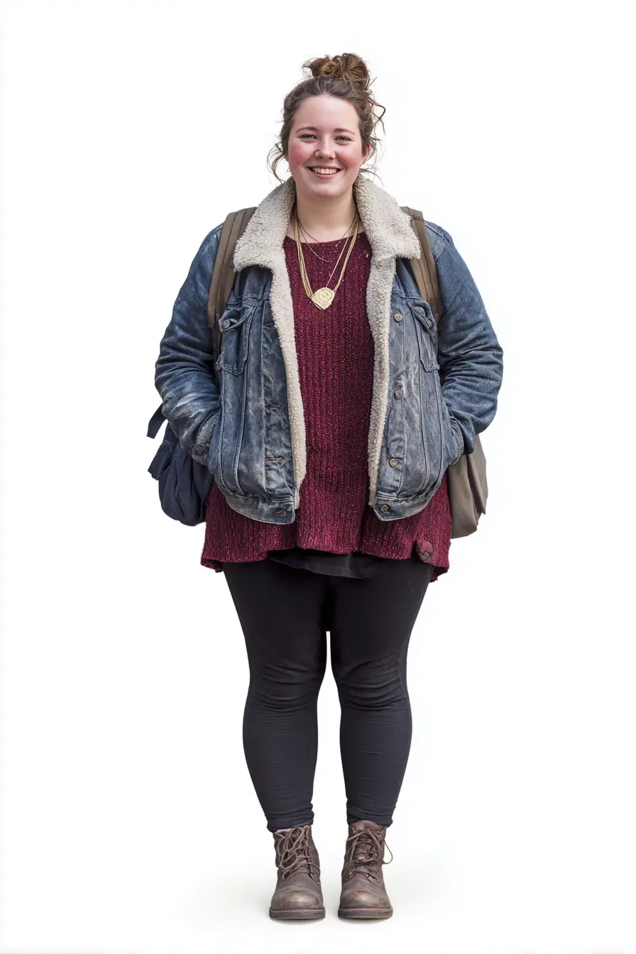 Sherpa Collar Jacket with Rustic Boho Warmth