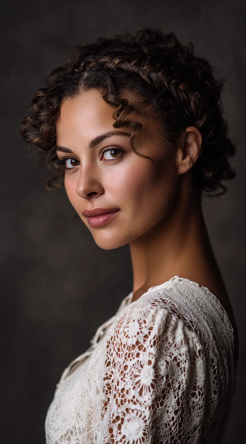 Lace Braid Edge on Curly French Bob