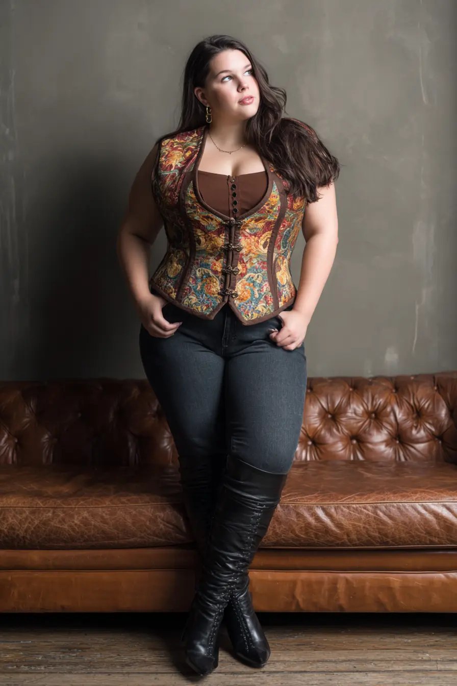 Tapestry Vest with Renaissance Boho Drama