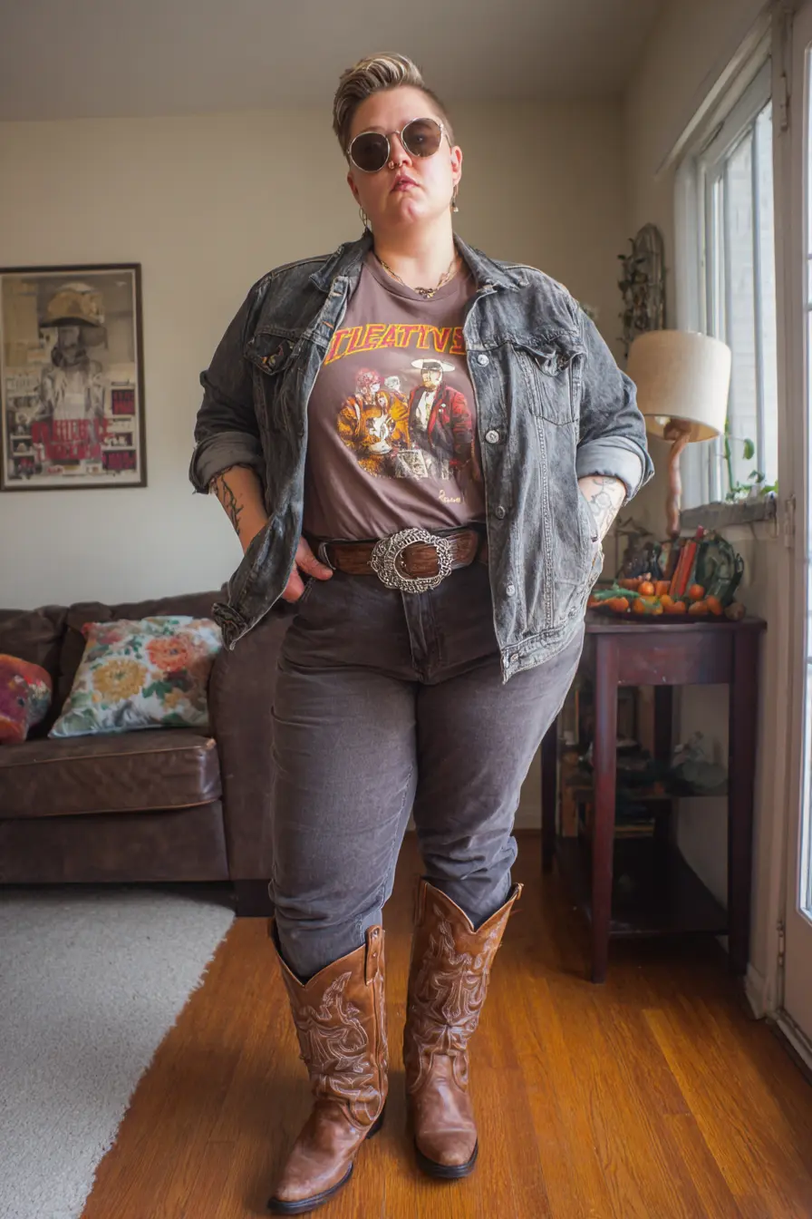 Western Graphic Tee Outfit for Fall