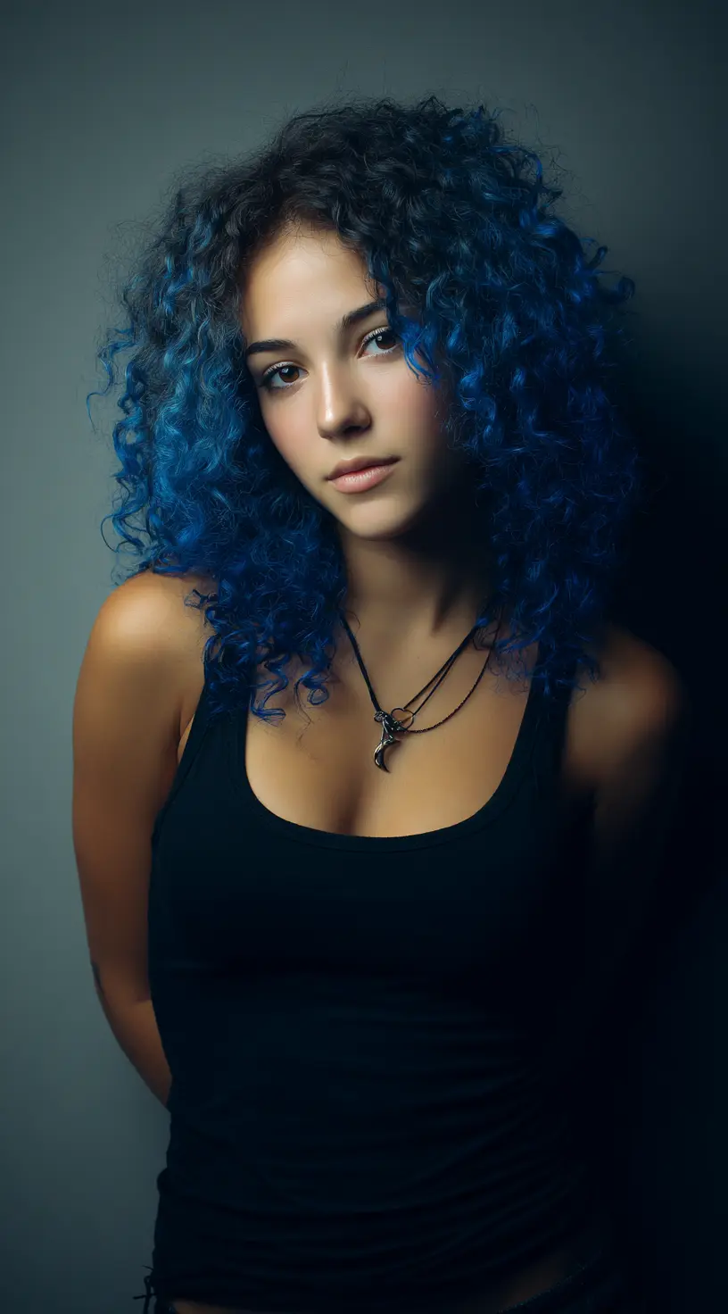 Care Routine for Electric Blue Balayage on Curly Hair