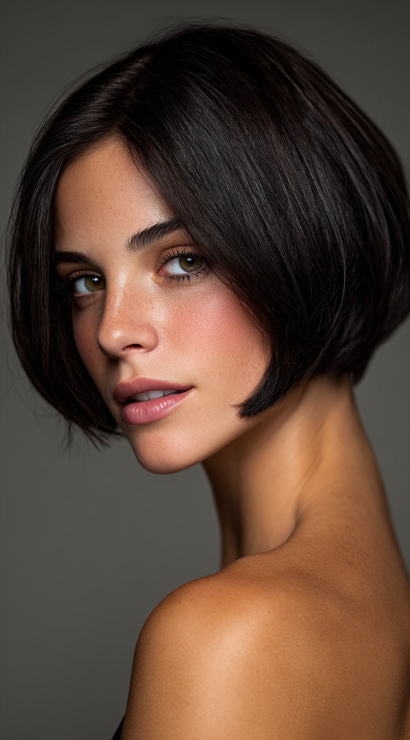 Angled Bob with Honey Balayage