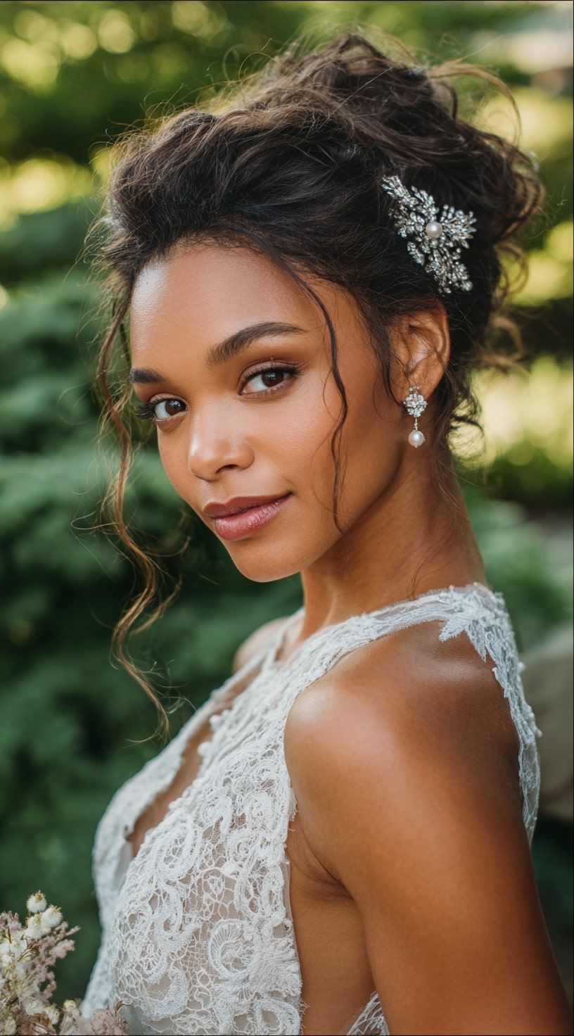 Romantic Side-Swept Updo