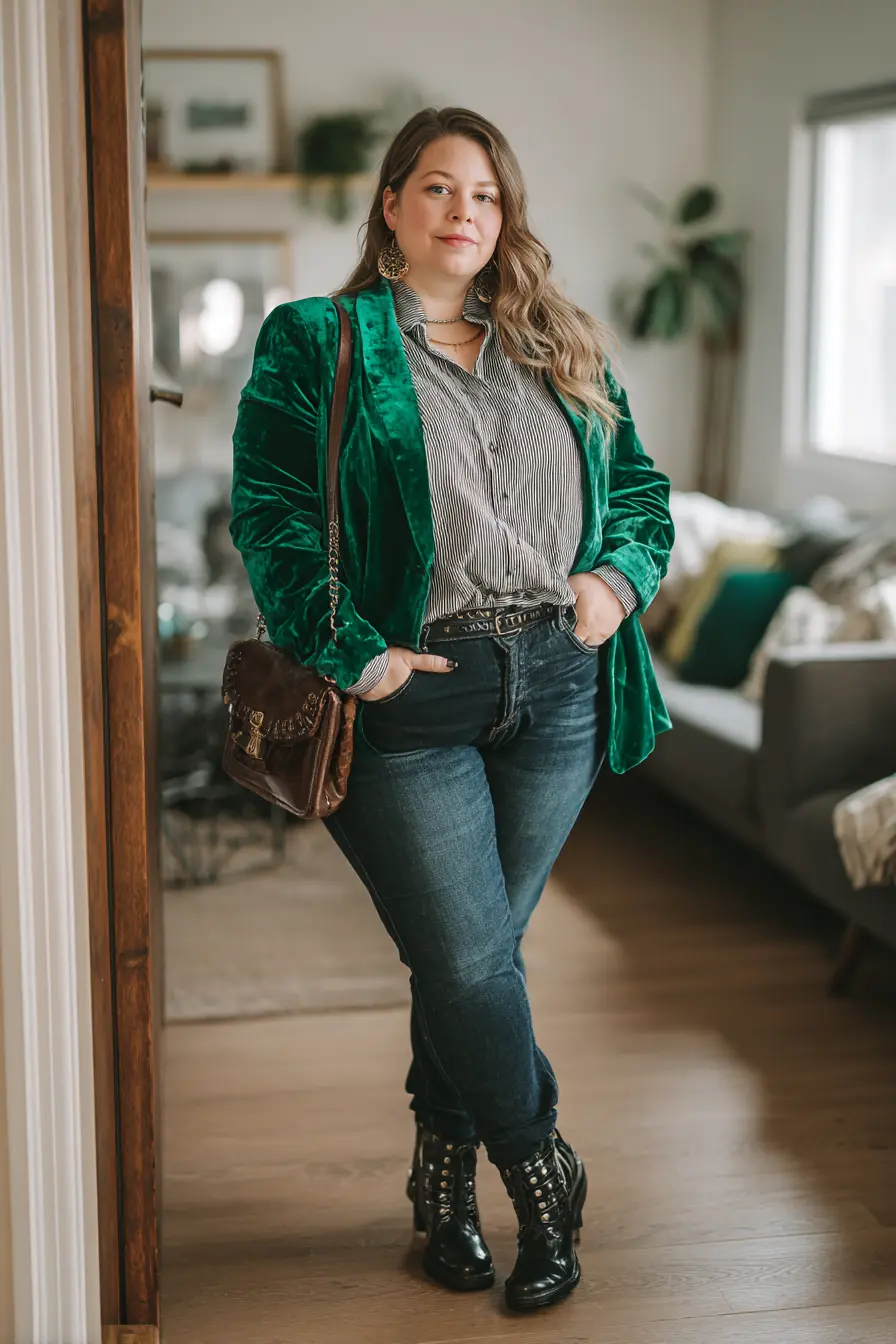 Velvet Blazer with Edgy Boho Vibes