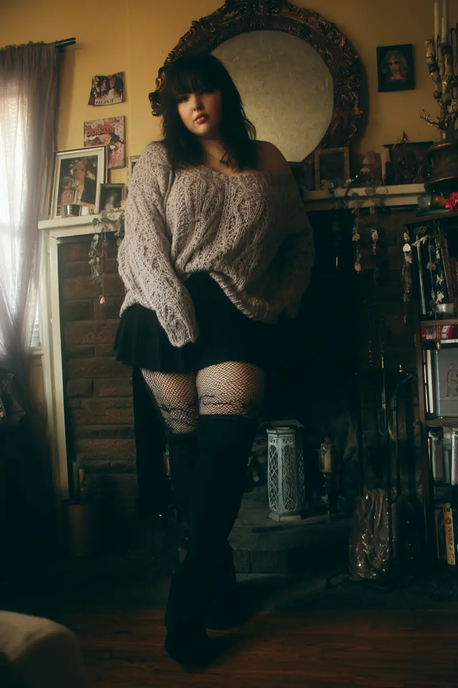 Grunge Sweater with Witchy Flair