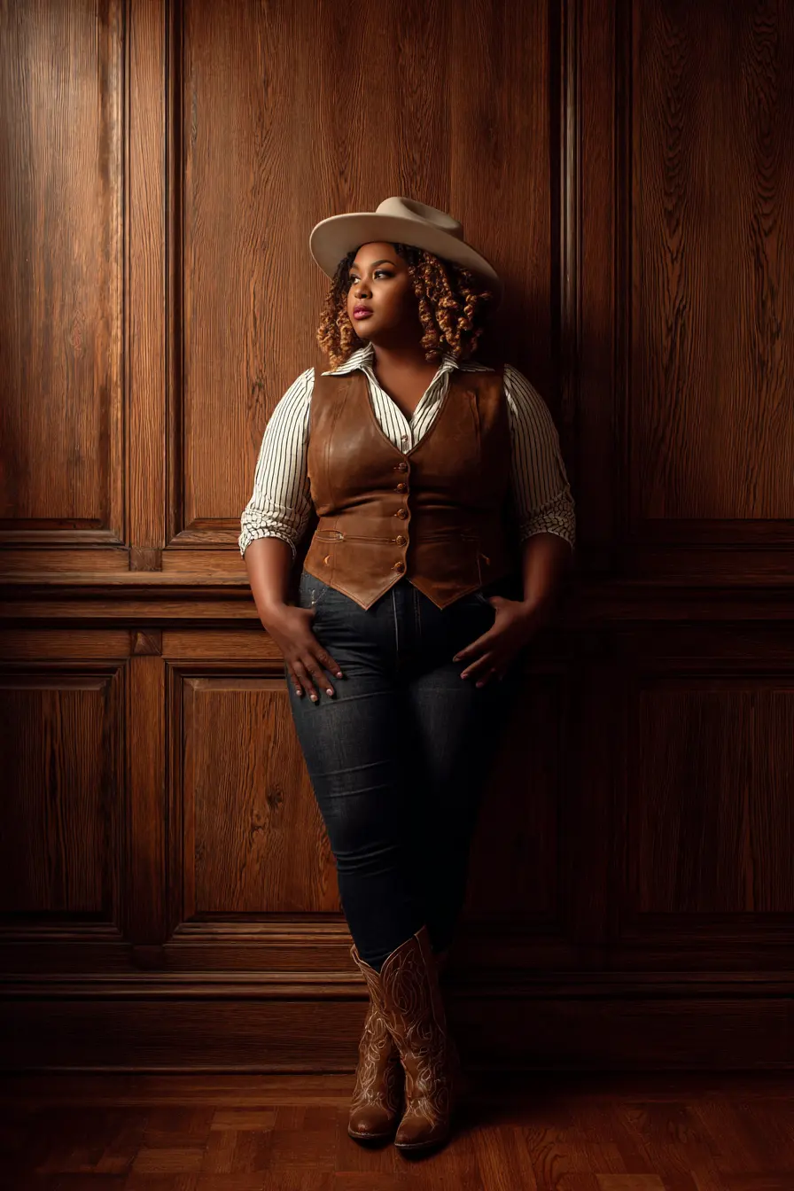 Western Vest Layering Outfit for Fall